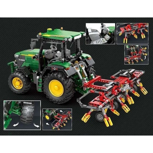 Sada stavebních kostek Zelený traktor + příslušenství 1828 dílků.