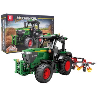 Sada stavebních kostek Zelený traktor + příslušenství 1828 dílků.