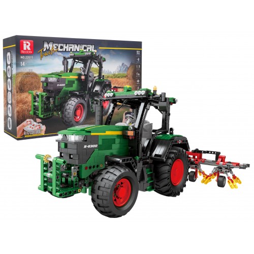 Sada stavebních kostek Zelený traktor + příslušenství 1828 dílků.