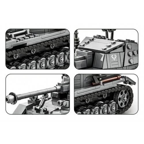 Sada stavebních kostek Šedý tank, 632 dílků.
