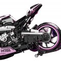 Sada stavebních kostek Motocyklový závodník, růžová, 2066 dílků.