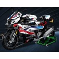 Sada stavebních kostek Motocyklový závodník, bílá, 912 dílků.