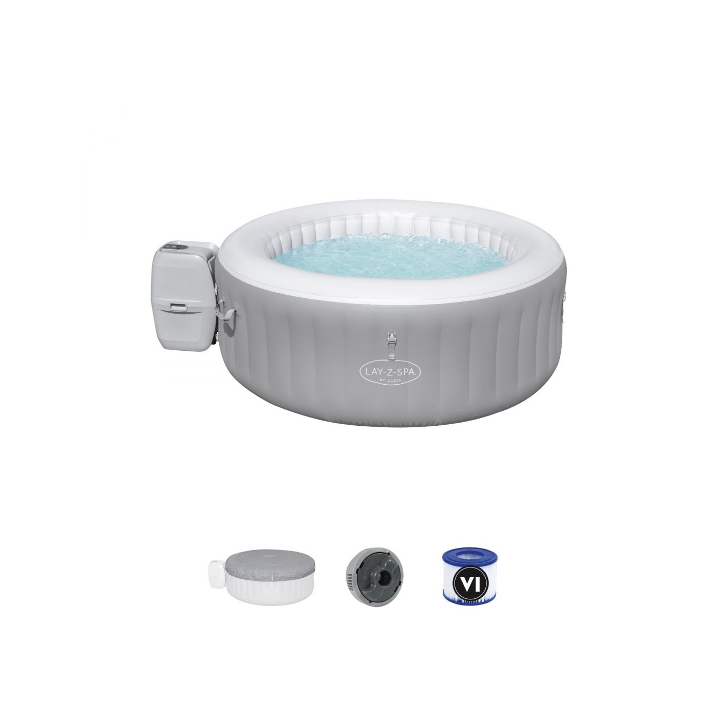ST Lucia Lay-Z-Spa Jacuzzi Nafukovací 3místný kryt filtru čerpadla BESTWAY