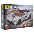 Šedá sada stavebních bloků R/C sportovního vozu