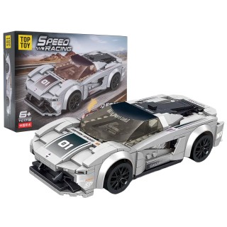 Šedá sada stavebních bloků R/C sportovního vozu