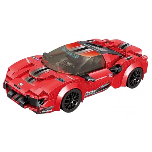 Sada stavebních bloků červené sportovní auto R/C
