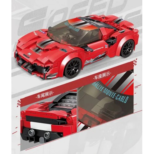 Sada stavebních bloků červené sportovní auto R/C
