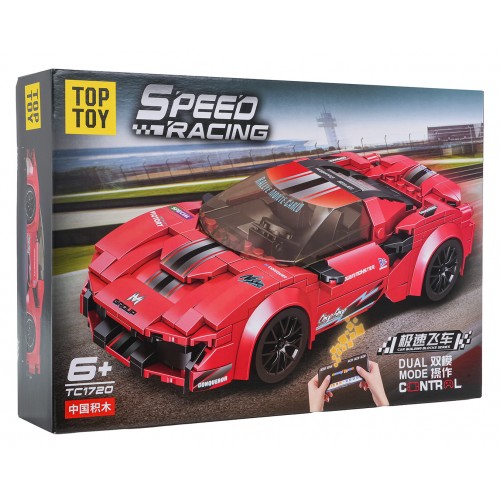 Sada stavebních bloků červené sportovní auto R/C