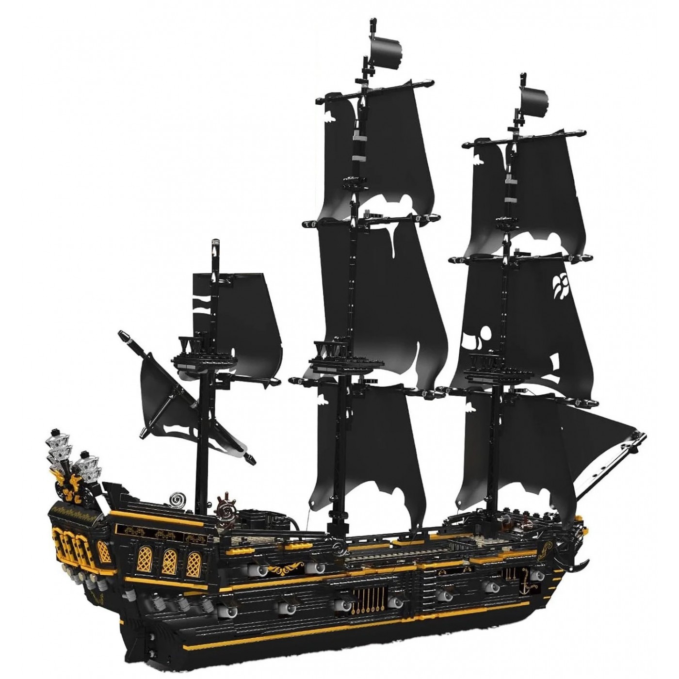 Pirátská loď, černá stavebnice, 3180 dílků.