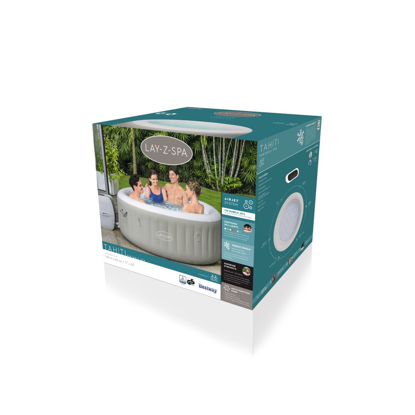 Tahiti Lay-Z-Spa Nafukovací Spa BESTWAY 4místný kryt filtru čerpadla