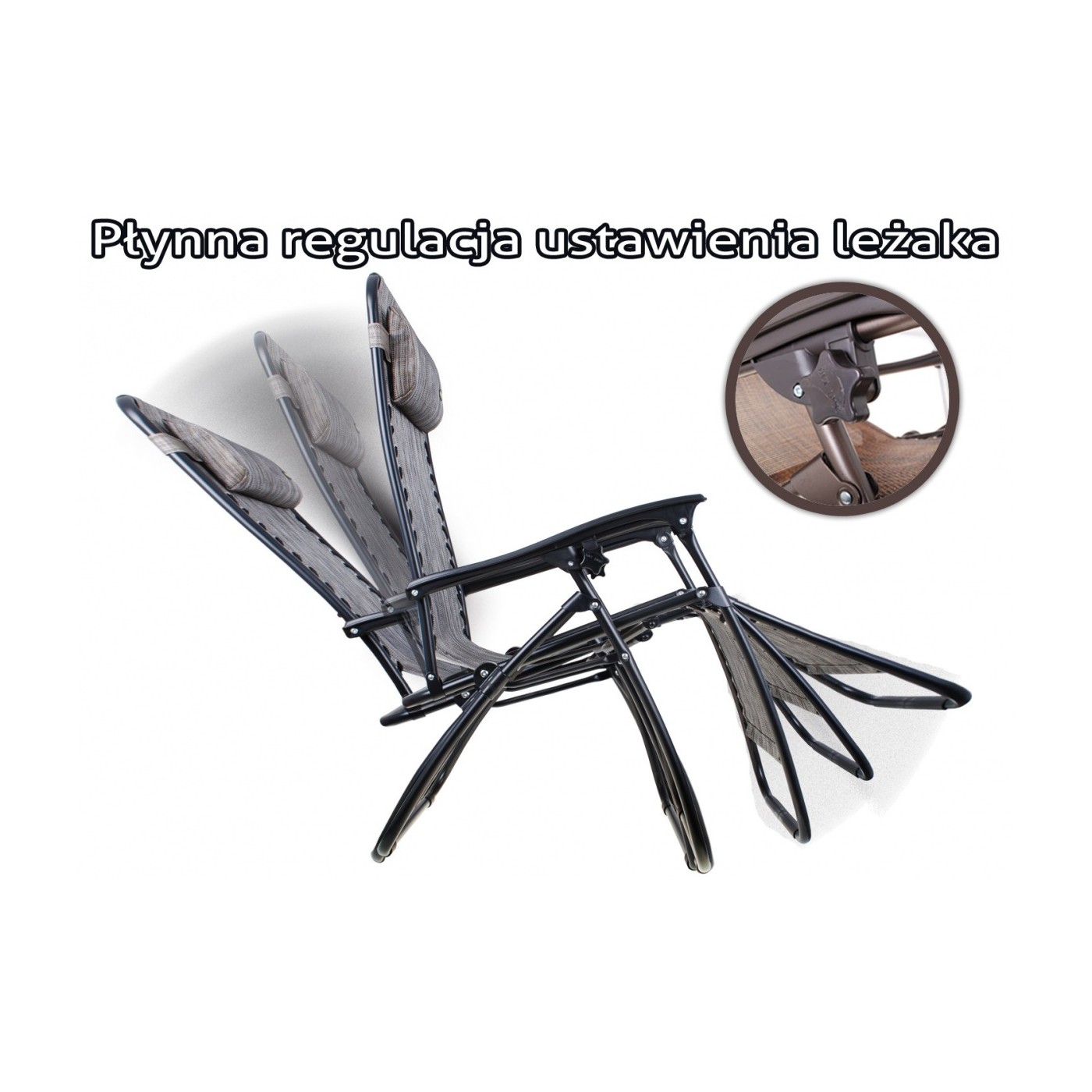 Lezak pro zahradu a pláž Chocolate Headboard Stojan Nastavení sklonu