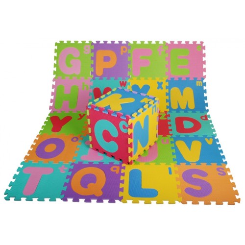 Pěnové puzzle Dětská písmena 3+ EVA pěna + velká malá písmena abeceda + podlahová rohož