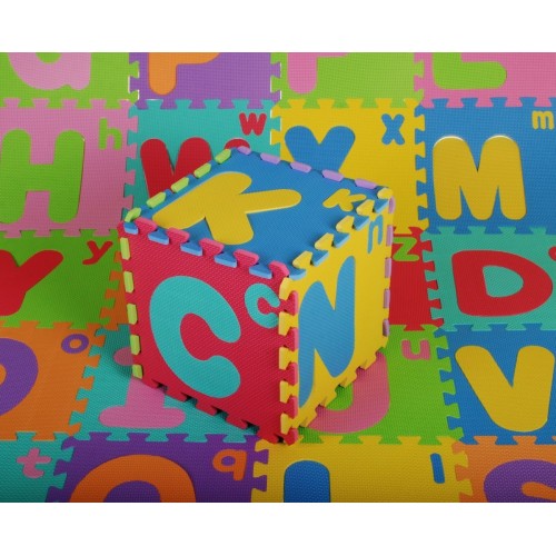 Pěnové puzzle Dětská písmena 3+ EVA pěna + velká malá písmena abeceda + podlahová rohož