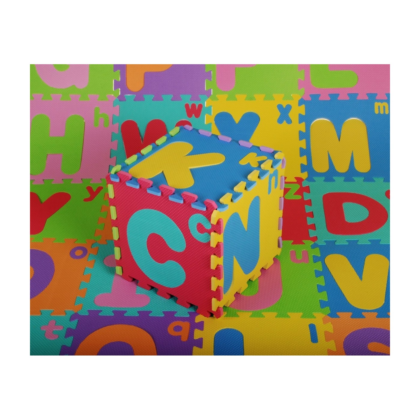 Pěnové puzzle Dětská písmena 3+ EVA pěna + velká malá písmena abeceda + podlahová rohož