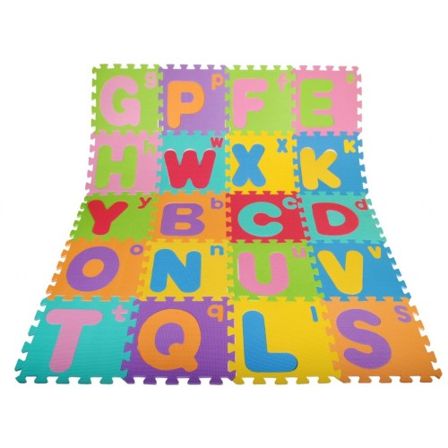 Pěnové puzzle Dětská písmena 3+ EVA pěna + velká malá písmena abeceda + podlahová rohož