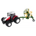 copy of Červený R/C traktor s Traktor + hrábě na dálkové ovládání 1:24 Červený