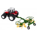 copy of Červený R/C traktor s Traktor + hrábě na dálkové ovládání 1:24 Červený