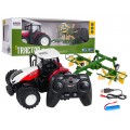 copy of Červený R/C traktor s Traktor + hrábě na dálkové ovládání 1:24 Červený