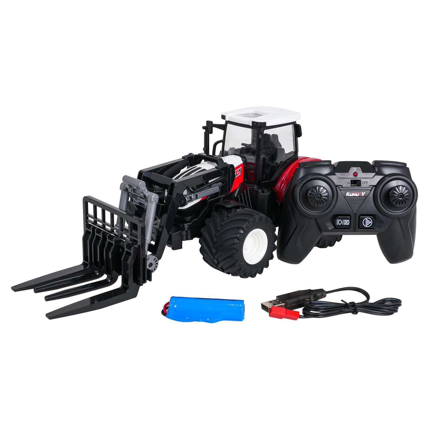 R/C červený traktor s turem