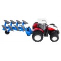 Červený R/C traktor s pluhem 1:24