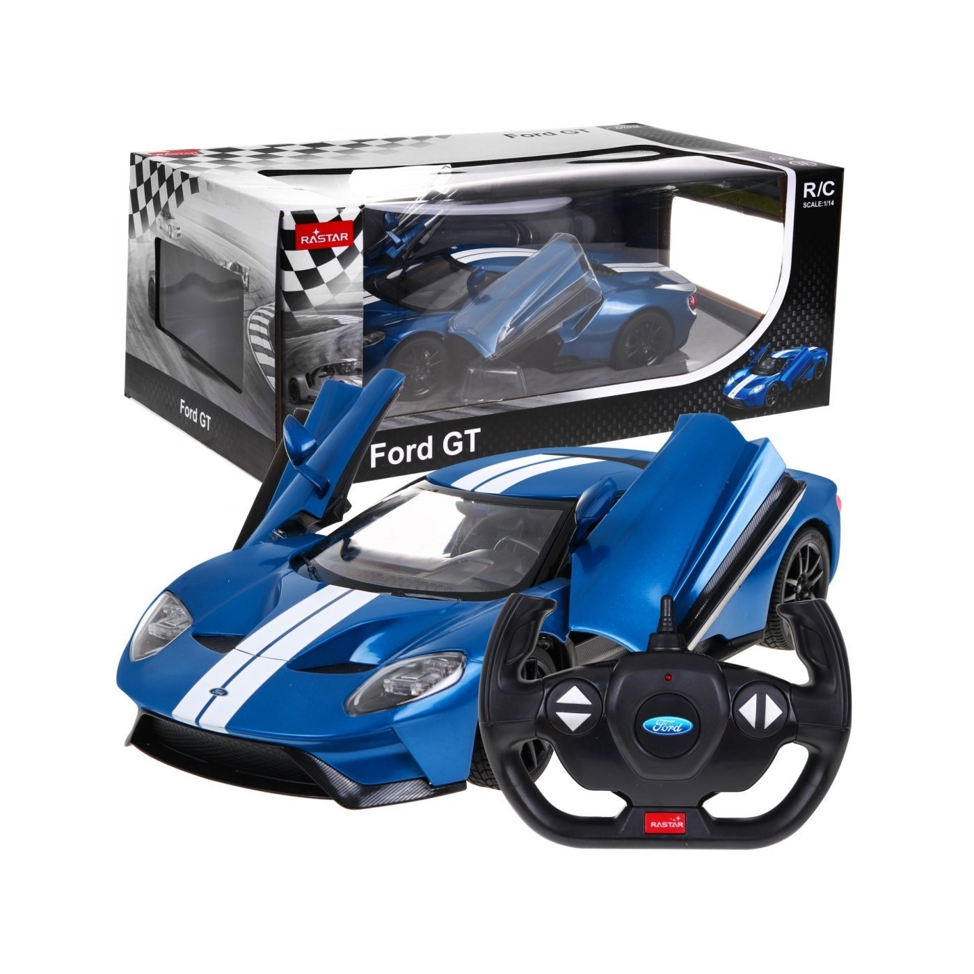 Ford GT modrý RASTAR model 1:14 Dálkové ovládání Auto + 2.4GHz Dálkové ovládání