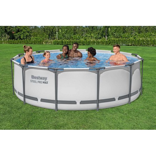Steel Pro MAX Rack Pool 366x100 Šedý 12ft BESTWAY 4v1 + Pumpa Filtr + Žebřík