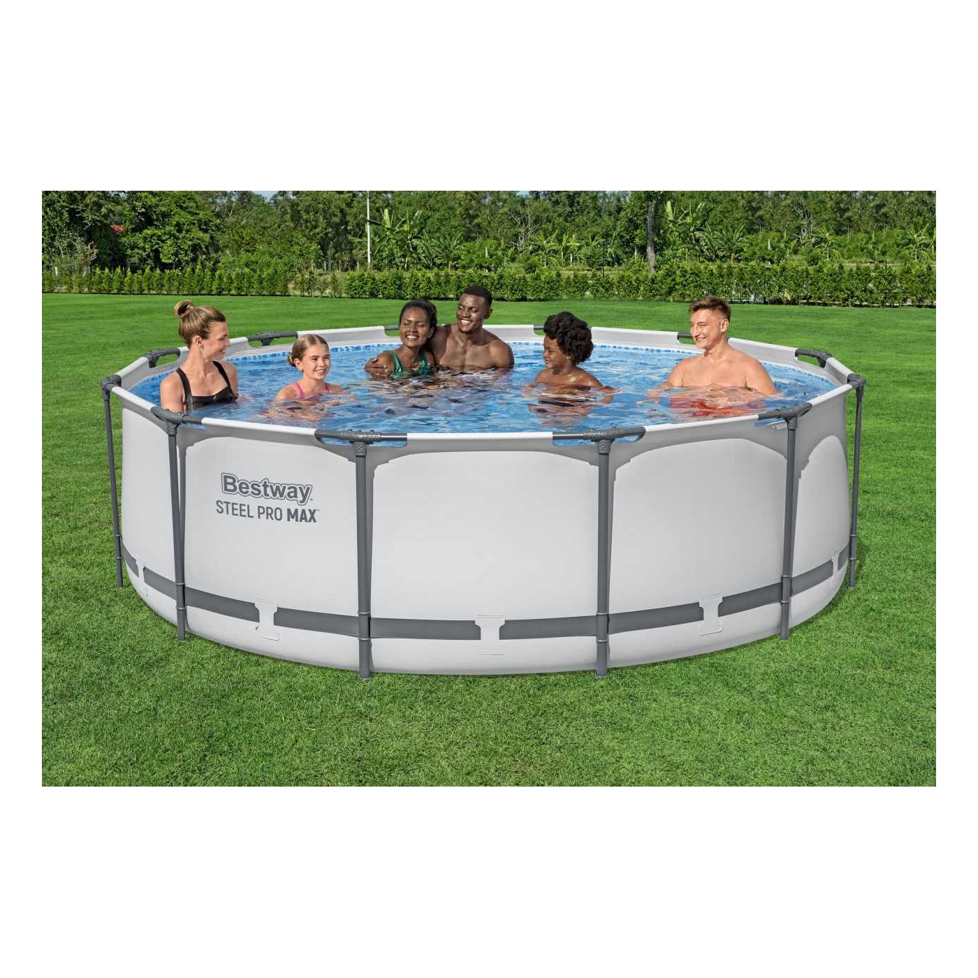 Steel Pro MAX Rack Pool 366x100 Šedý 12ft BESTWAY 4v1 + Pumpa Filtr + Žebřík
