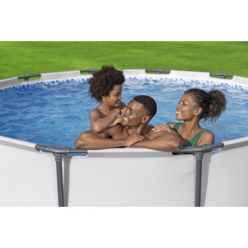 Steel Pro MAX Rack Pool 366x100 Šedý 12ft BESTWAY 4v1 + Pumpa Filtr + Žebřík