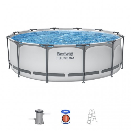 Steel Pro MAX Rack Pool 366x100 Šedý 12ft BESTWAY 4v1 + Pumpa Filtr + Žebřík