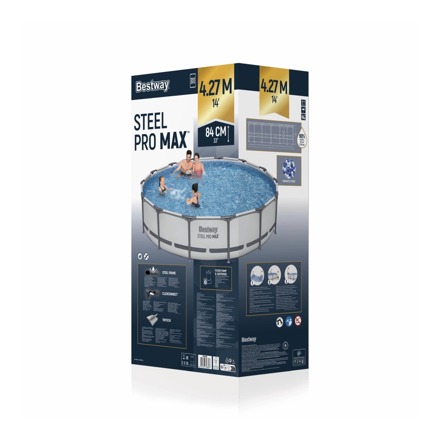 Steel Pro MAX Rack Pool 427x84 14 stop BESTWAY 3v1 + čerpadlo + filtr II