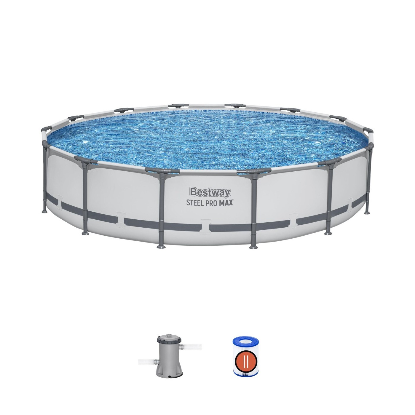 Steel Pro MAX Rack Pool 427x84 14 stop BESTWAY 3v1 + čerpadlo + filtr II