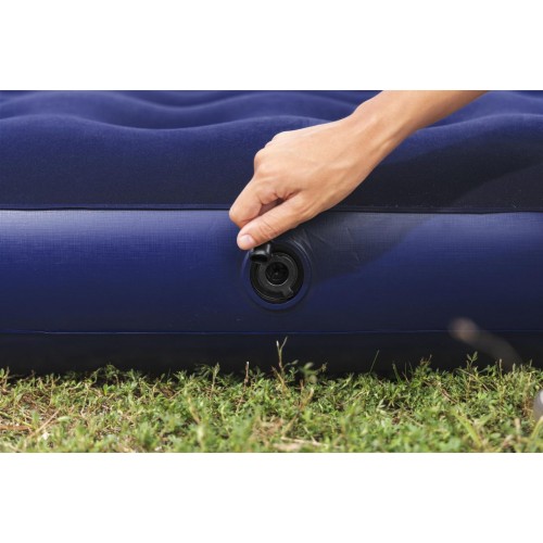 Nafukovací matrace na spaní pro 2 osoby BESTWAY 203x152x22cm Queen Flocked + čerpadlo + 2 polštáře