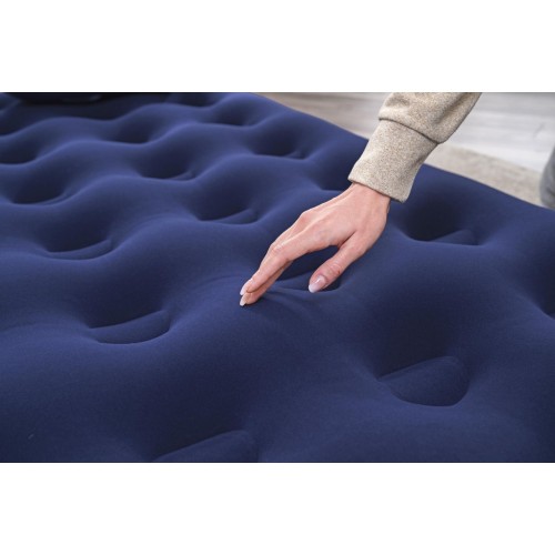 Nafukovací matrace na spaní pro 2 osoby BESTWAY 203x152x22cm Queen Flocked + čerpadlo + 2 polštáře
