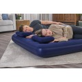 Nafukovací matrace na spaní pro 2 osoby BESTWAY 203x152x22cm Queen Flocked + čerpadlo + 2 polštáře