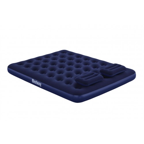 Nafukovací matrace na spaní pro 2 osoby BESTWAY 203x152x22cm Queen Flocked + čerpadlo + 2 polštáře