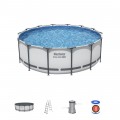 Steel Pro MAX Rack Pool 427x122 Šedá 14 stop BESTWAY 5v1 + Příslušenství