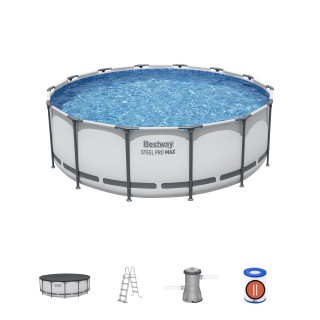 Steel Pro MAX Rack Pool 427x122 Šedá 14 stop BESTWAY 5v1 + Příslušenství