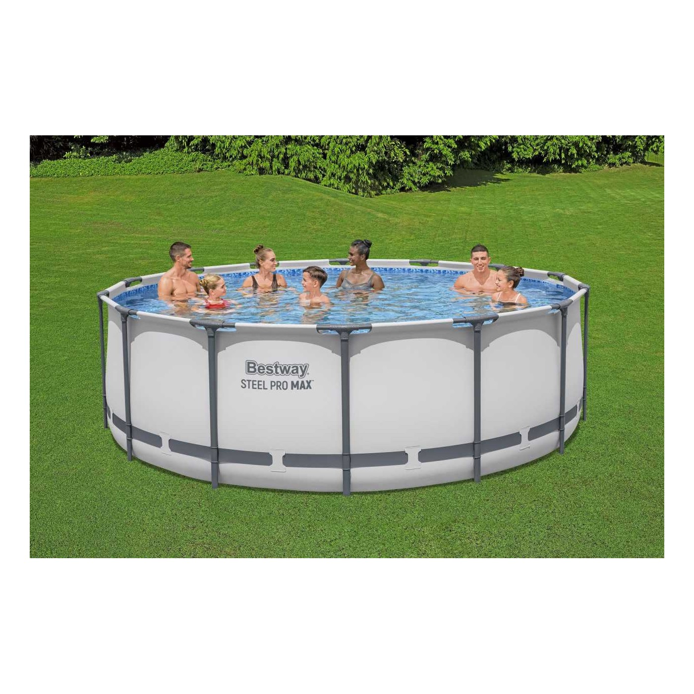 Steel Pro MAX Rack Pool 427x122 Šedá 14 stop BESTWAY 5v1 + Příslušenství