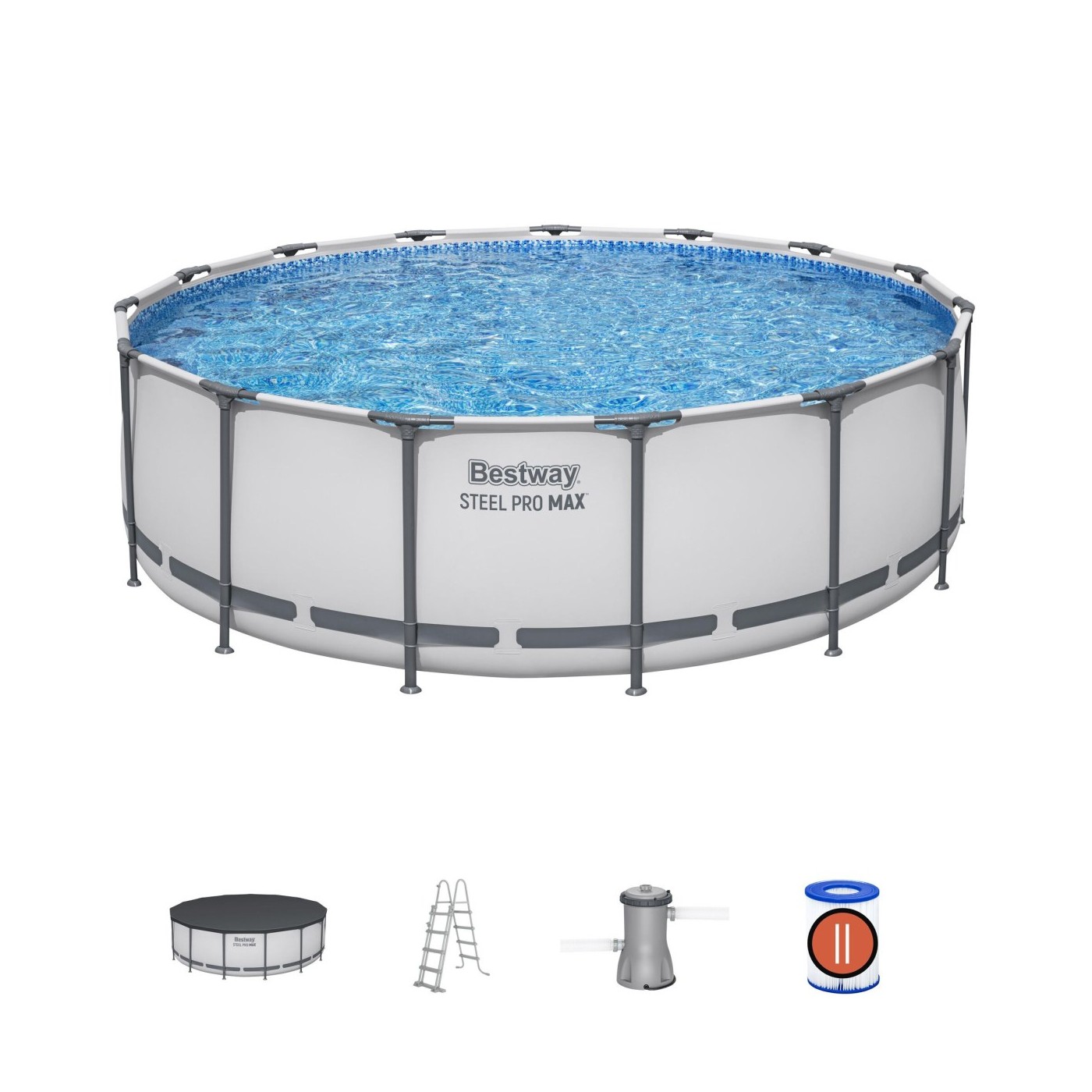 Steel Pro MAX 457x122 15 stop BESTWAY 5v1 Rackový bazén + příslušenství