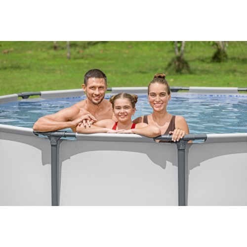 Steel Pro MAX Rack Pool 427x107 Šedá 14 stop BESTWAY 5v1 + Příslušenství