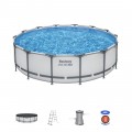 Steel Pro MAX Rack Pool 427x107 Šedá 14 stop BESTWAY 5v1 + Příslušenství