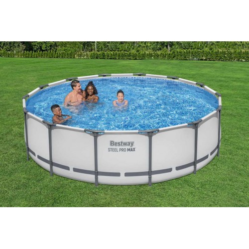 Steel Pro MAX Rack Pool 427x107 Šedá 14 stop BESTWAY 5v1 + Příslušenství