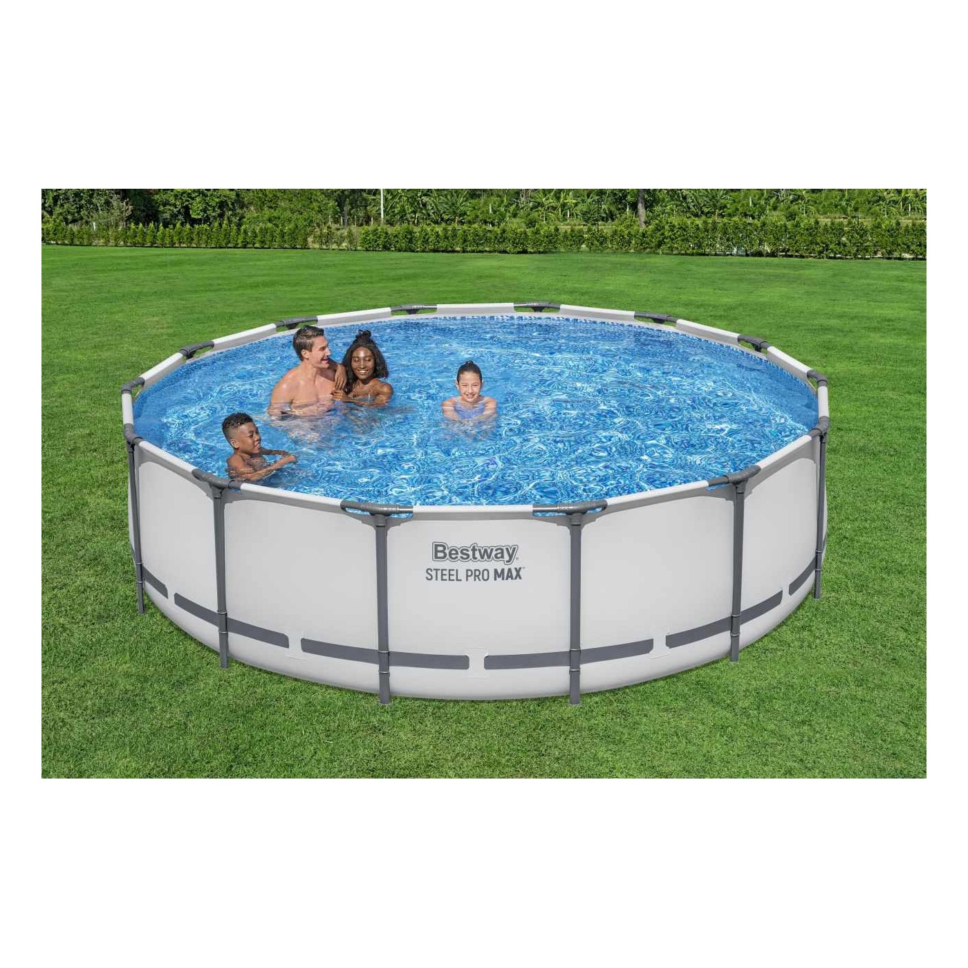Steel Pro MAX Rack Pool 427x107 Šedá 14 stop BESTWAY 5v1 + Příslušenství