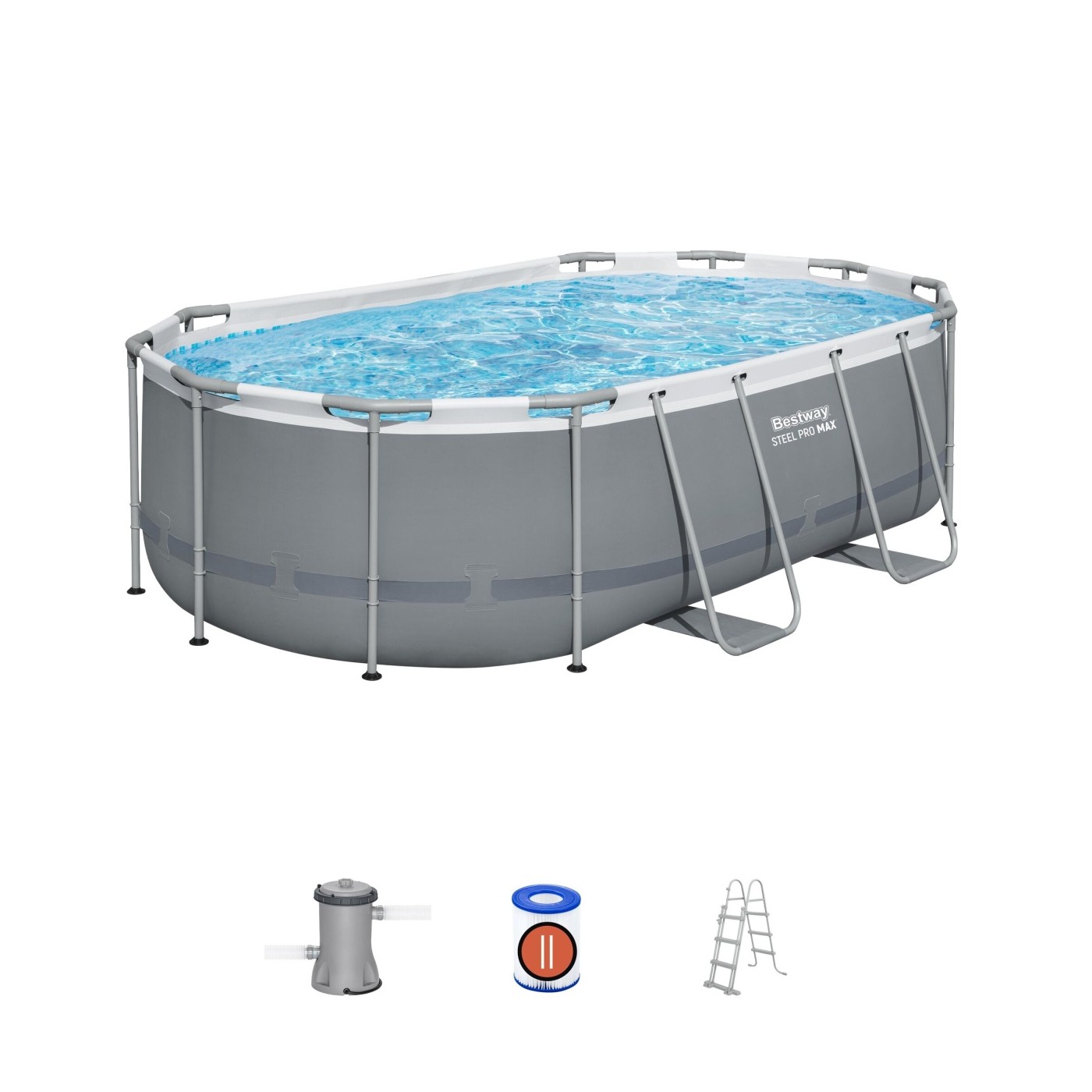 rámový bazén Power Steel 427x250x100 14x8FT BESTWAY 6v1 + Příslušenství