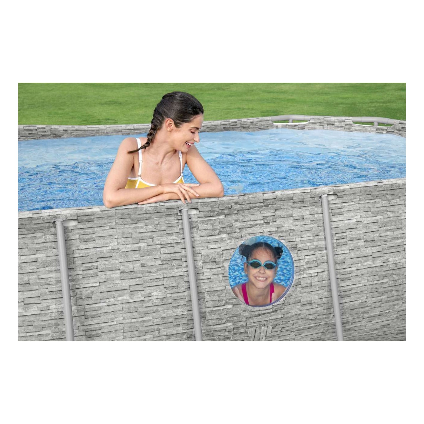 Power Steel Swim Vista Rack bazén s oknem 427x250x100 14x8FT BESTWAY 7V1