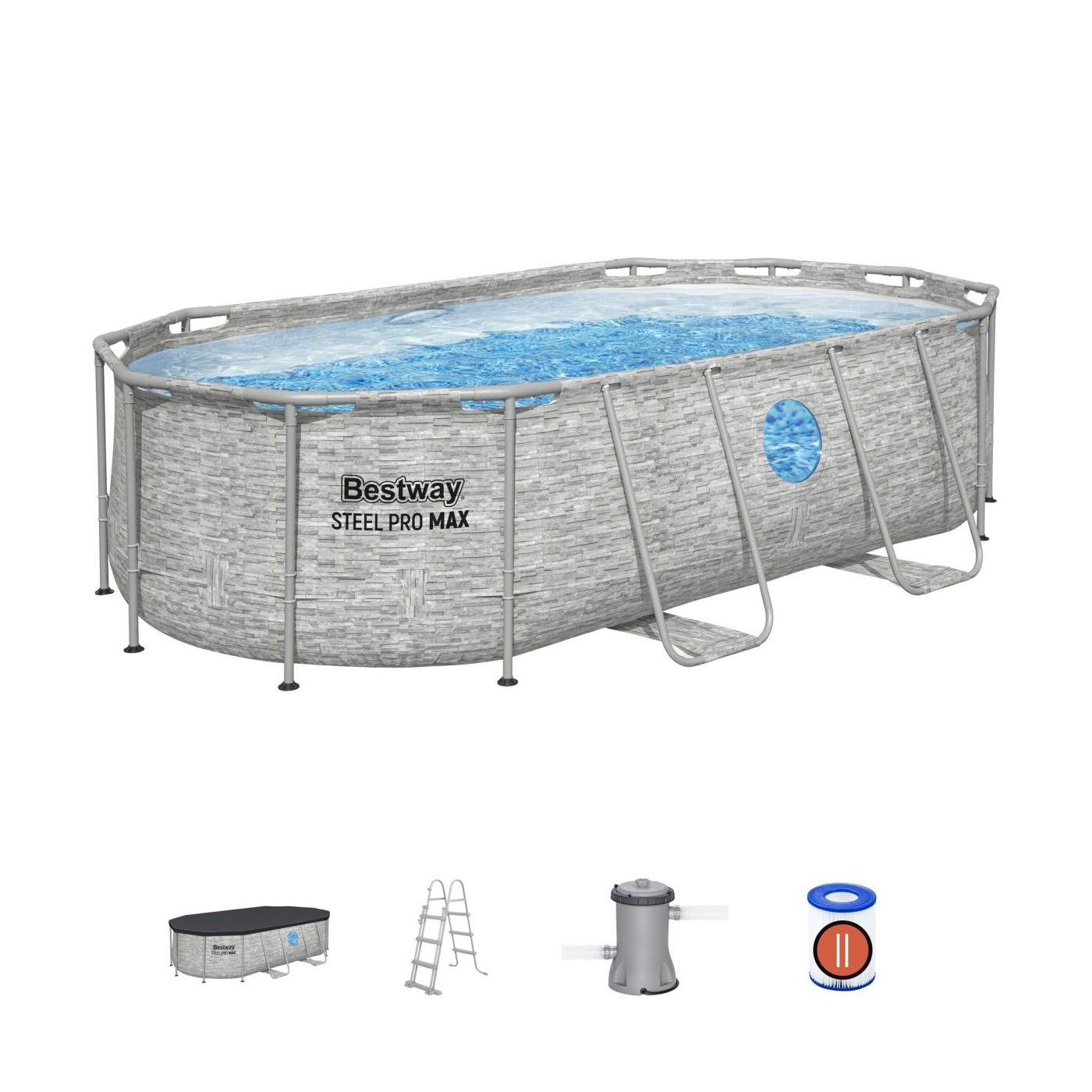 Power Steel Swim Vista Rack bazén s oknem 427x250x100 14x8FT BESTWAY 7V1