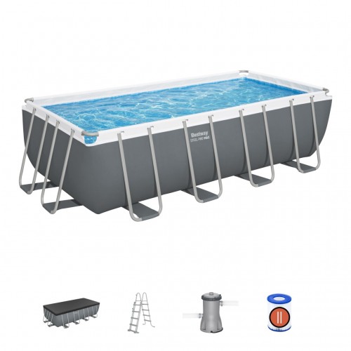 Power Steel Frame Pool 488x244x122 Šedá 16x8FT BESTWAY 6V1