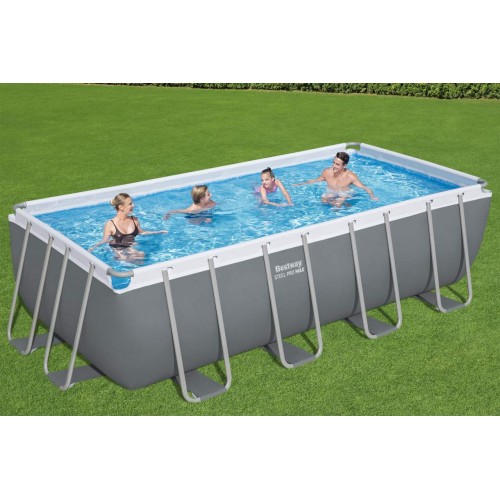 Power Steel Frame Pool 488x244x122 Šedá 16x8FT BESTWAY 6V1