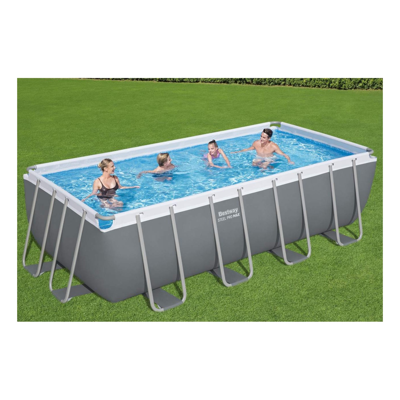 Power Steel Frame Pool 488x244x122 Šedá 16x8FT BESTWAY 6V1