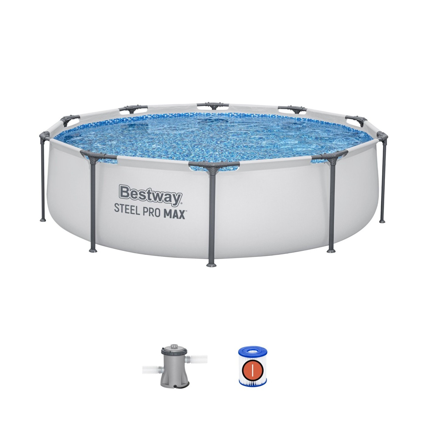 Steel Pro MAX Ocelový bazén 305x76 Kulatý 10 stop BESTWAY 3V1